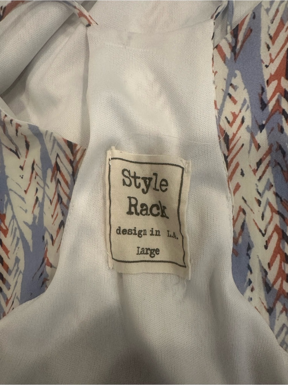 Style Rack L.A. Razor Back Feather Print Mini Dress, Large - Picture 3 of 4